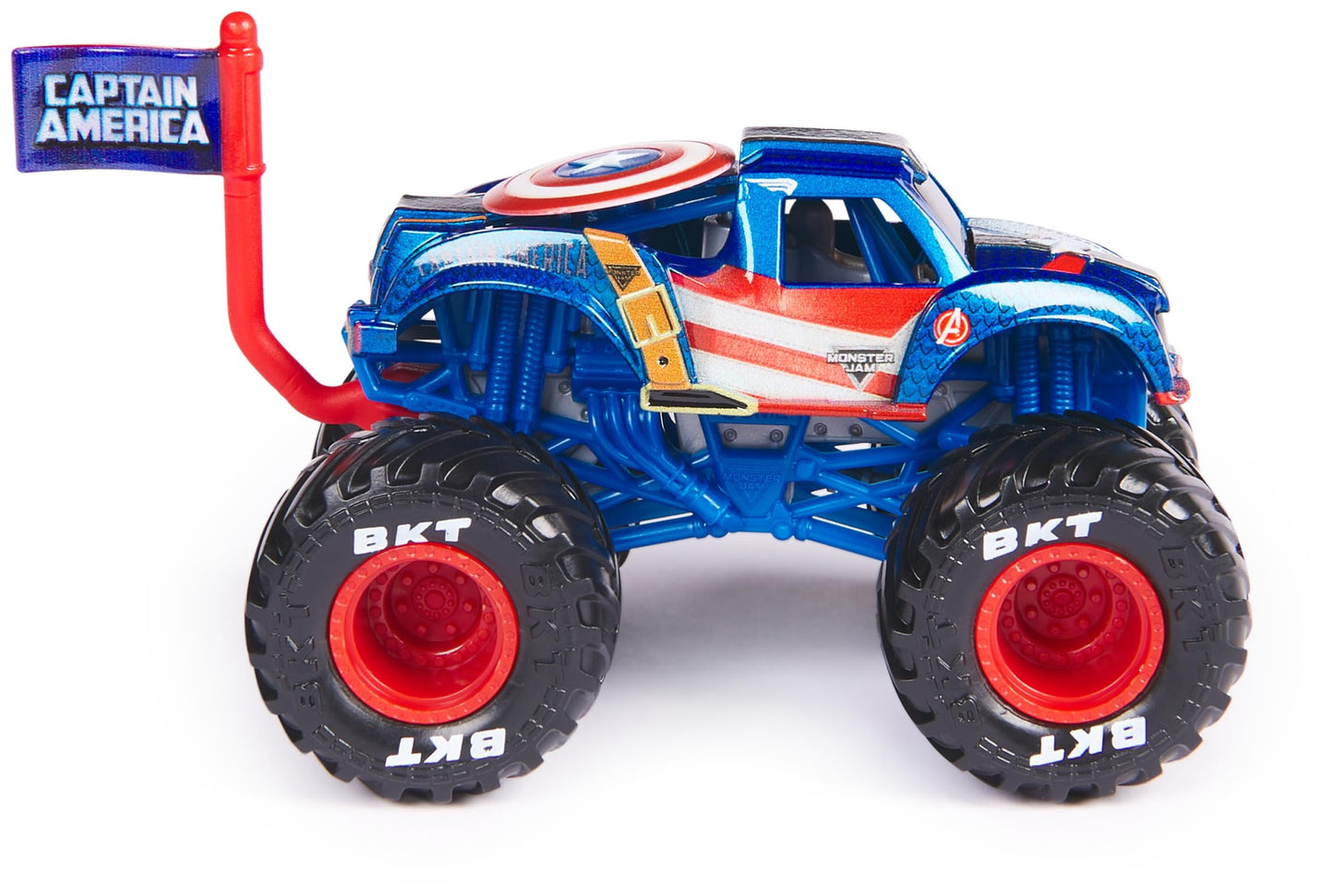 Monster Jam - Original Monster Truck in Marvel Superhero Design, Monster Stunt Action to Play and Collect, Scale 1:64, Ages 3+ (