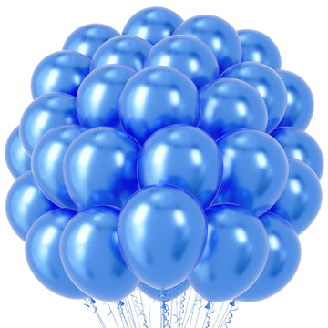 Voircoloria Metallic Blue Balloons, 66Pack 12Inch Chrome Blue Latex Party Balloons For Birthday Baby Shower Graduation Wedding G