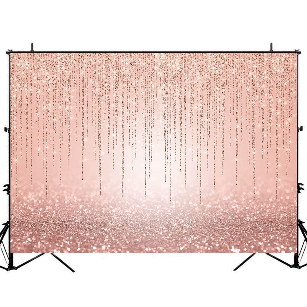 Avezano 8x6ft Rose Gold Bokeh Backdrop Glitter Rose Gold Sweet Sixteen Birthday Party Background Rose Gold Birthday Baby Shower 