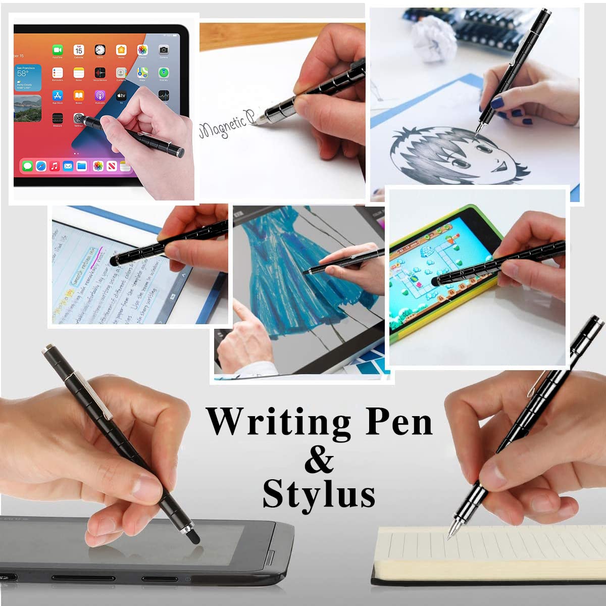 Magnetic Fidget Pen  Jiki Crush Metric Crinkle  Crushmetric Switch Strato  Multifunctional Deformable Magnet Writing Toy for Friends (Black)