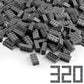 Feleph Dark Bluish Gray 2X4 Bricks 320 Pieces Grey Classic Building Blocks Creative Play Set Toy Accessories Compatible With Major Brick Brands (Gray Deep)