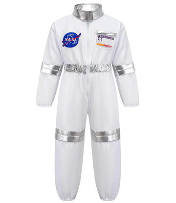 Gz-Laopaitou Astronaut Costumes For Boys Girls Space Jumpsuit Pilot Costume For Kids Halloween Cosplay Dress Up
