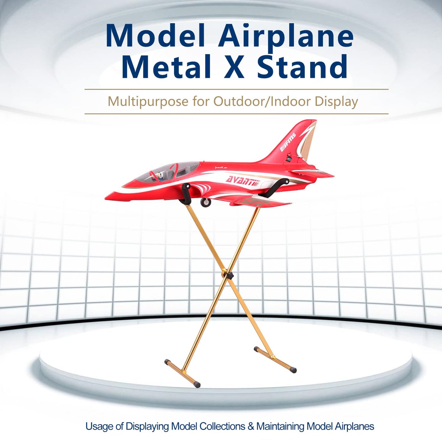 Fms Rc Airplane Stand Model Airplane X Display Stand/Holder V2 - Gold