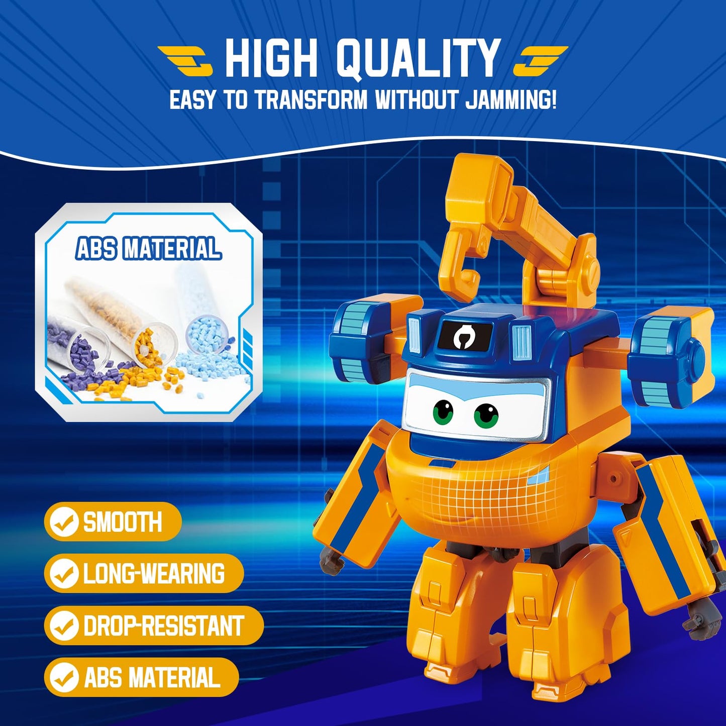 Super Wings Transformer Toys - 5-in-1 Marty Airplane Rescue Bots - Orange - Action Figures for Kids Ages 3-7 - Model YW780234