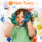 Abeier Washable Finger Paint For Toddlers, Safe Non-Toxic, 12 Vibrant Colors (1.21Fl Oz), Baby Safe Paint For Hand And Feet, Mes