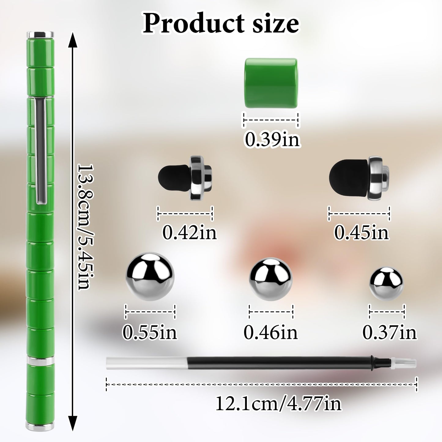 Sukipin Magnetic Fidget Pen, Green Fidget Pen, Fidget Pens For Adults, Fidget Toys For Christmas Stocking Stuffers, Easter Baske