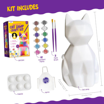 Laoese Paint Your Own Cat Lamp Kit, Art Supplies Arts & Crafts Kit, Painting Kit For Kids 6-12, Arts And Crafts For Kids Ages 8-