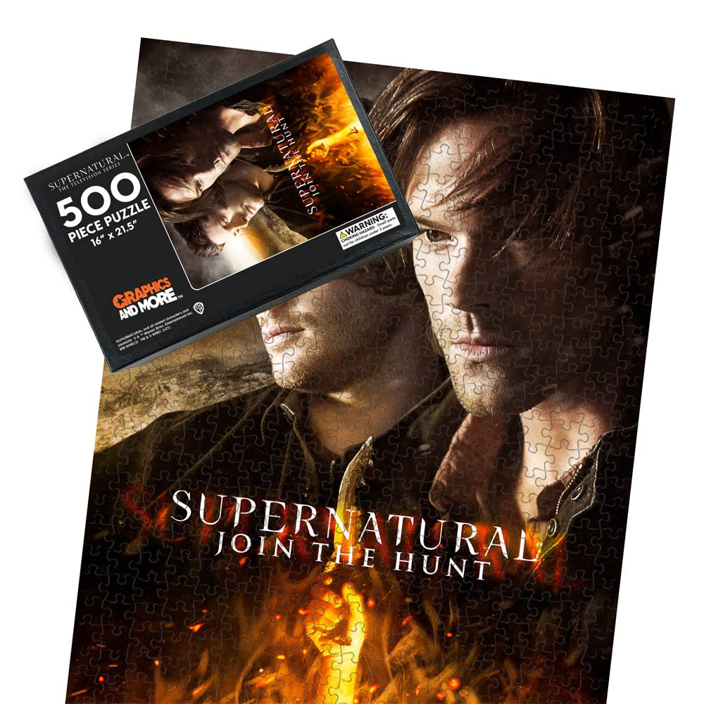 Supernatural Up Close And Personal 500 Piece Jigsaw Puzzle For Adults, 16'' L X 21.5'' W