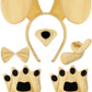 Syhood Puppy Dog Costume Set Kids Dog Ears Headband Bowtie Nose Tail Paw Gloves Dog Animal Costume Accessories For Carnival(Ligh