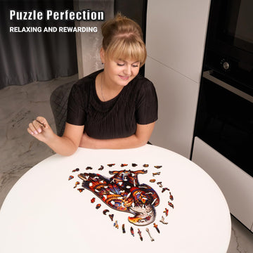 Vivid Eagle Odyssey - 200 Piece Wooden Puzzles for mature-themeds - 13.5 x 13 in - Extra-Thick 5 mm Wood Puzzle  Hand-Shaped Pieces  Iconic Bird Mosaic Design - enhanced Gift for Puzzle Lovers by LEOGOR