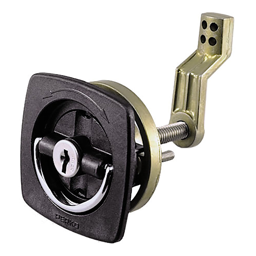 Perko Black Flush Lock - 2.5 x 2.5 w/Offset Cam Bar &amp; Flexible Polymer Strike