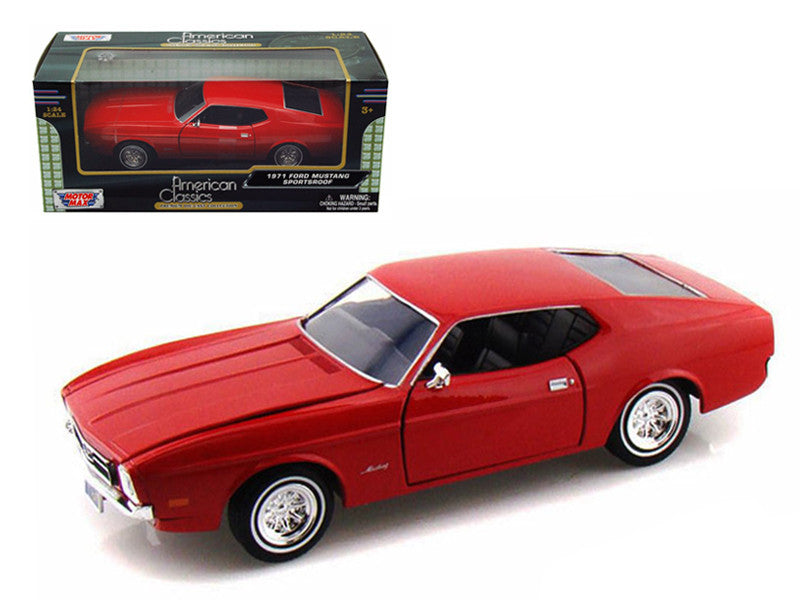 1971 Ford Mustang Sportsroof Blue 1/24 Diecast Model Car by Motormax