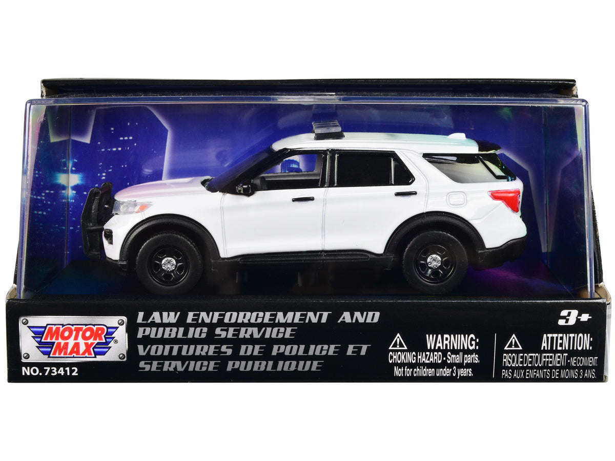 2022 Ford Police Interceptor Utility Plain White inchLaw Enforcement and Public Serviceinch Series 1/43 Diecast Model Car by Motormax