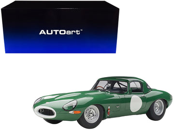 Jaguar Lightweight E Type Roadster Rhd (Right Hand Drive) Opalescent Dark Green 1/18 Model Car By Autoart