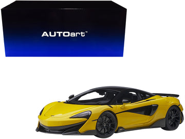 Mclaren 600Lt Sicilian Yellow And Carbon 1/18 Model Car By Autoart