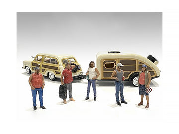 'Campers'' Series 5 Piece Figure Set For 1/24 Scale Models By American Diorama