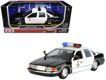 1993 Chevrolet Caprice Police Car inchLAPD (Los Angeles Police Department)inch Black and White inchLaw Enforcement and Public Serviceinch Series 1/24 Diecast Model Car by Motormax