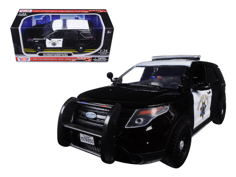 2015 Ford Interceptor Police Utility California Highway Patrol (CHP) Black/White 1/24 Diecast Model Car by Motormax