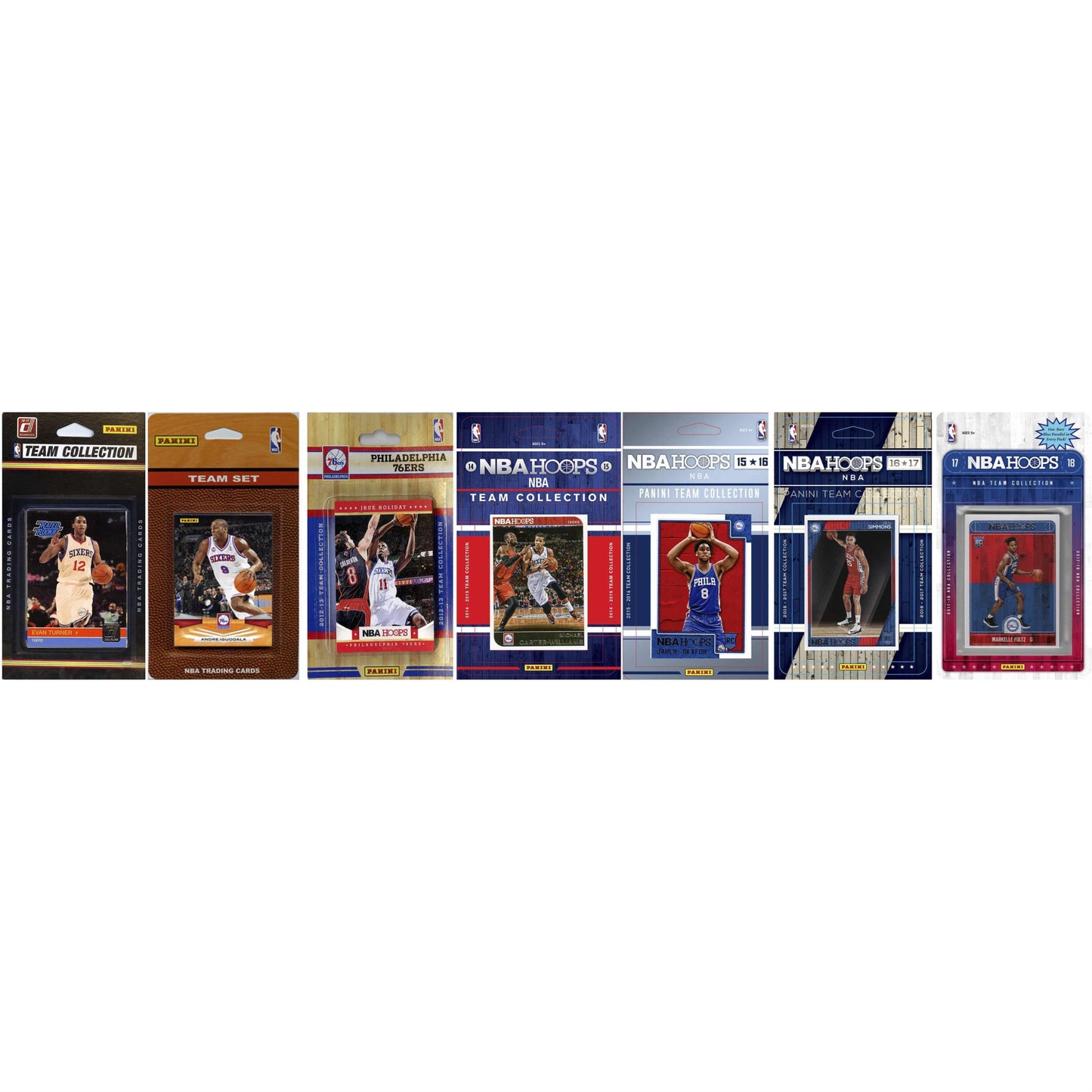 Nba Philadelphia 76Ers 7 Different Licensed Trading Card Team Sets