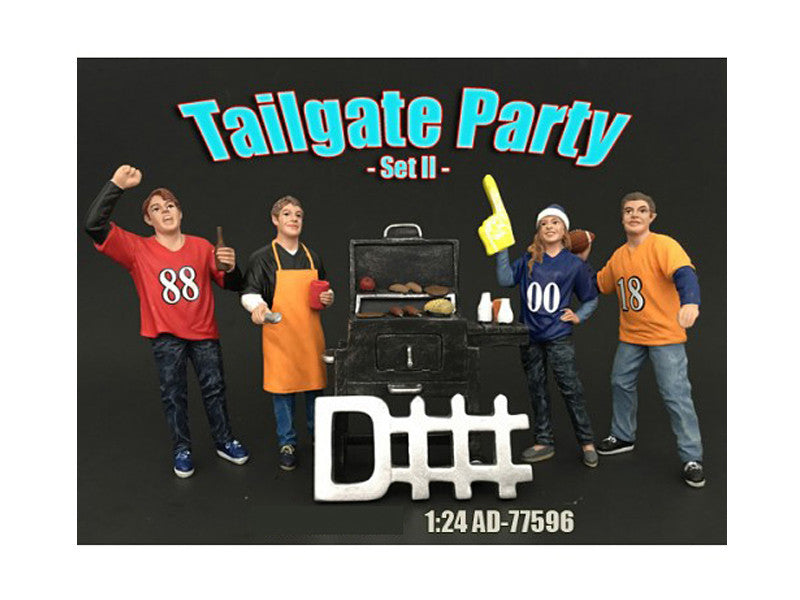 Tailgate Party Set II 4 Piece Figure Set For 1:24 Scale Models by American Diorama