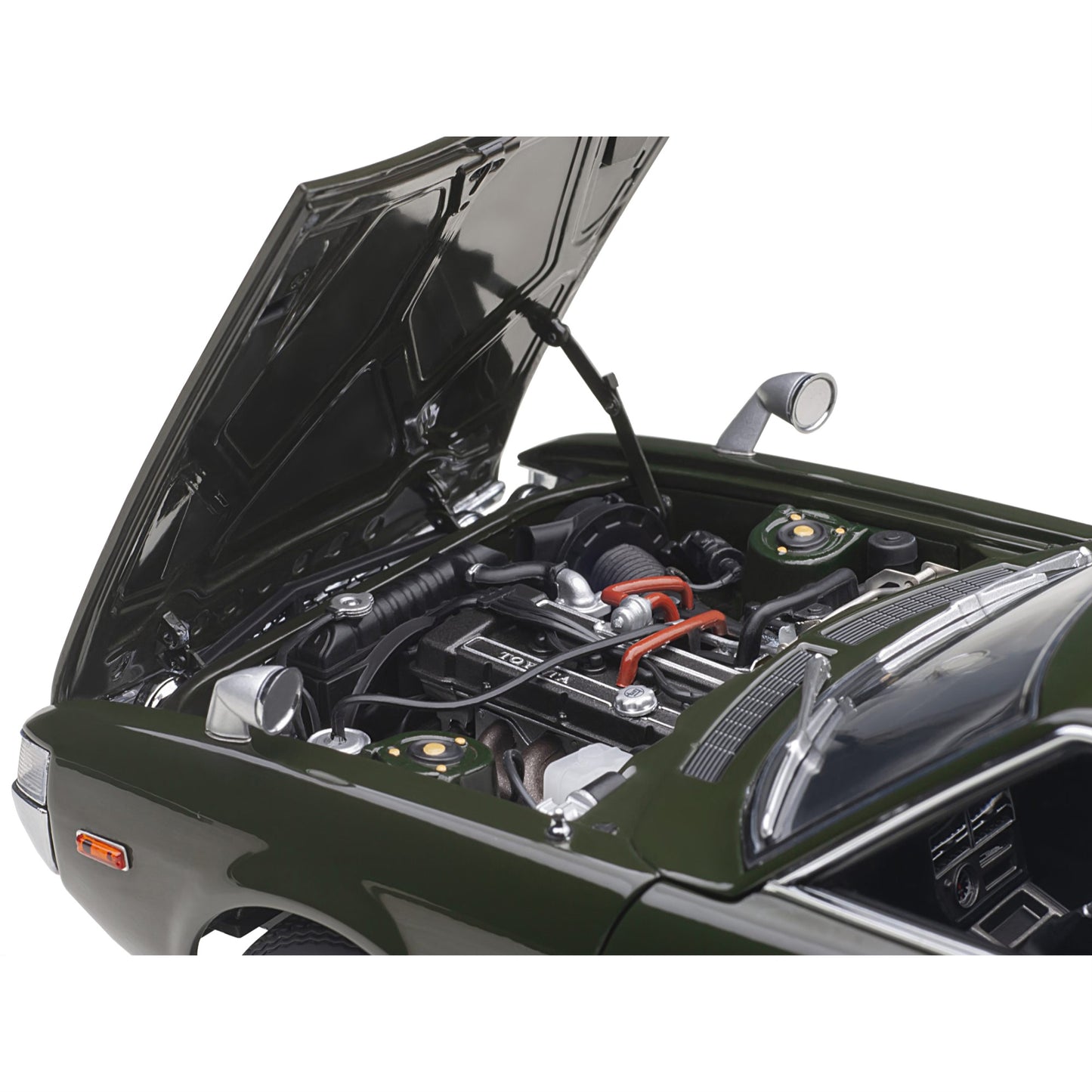 1973 Toyota Celica Liftback 2000GT (RA25) RHD (Right Hand Drive) Moss Green 1/18 Model Car by Autoart
