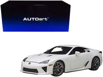 Lexus Lfa Whitest White With Red And Black Interior 1/18 Model Car By Autoart