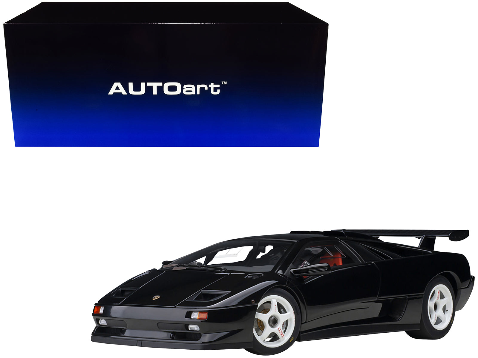 Lamborghini Diablo Sv-R Deep Black 1/18 Model Car By Autoart