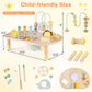7-in-1 Toddler Activity Table Montessori Sensory Toy for 12 Month+ Wooden Musical Play Table