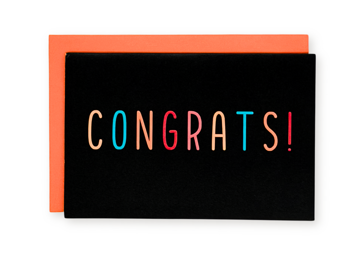 Black Congrats Greeting Card