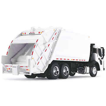 First Gear Mack LR Truck with McNeilus Meridian Rear Load Body, Metal Construction, White Color