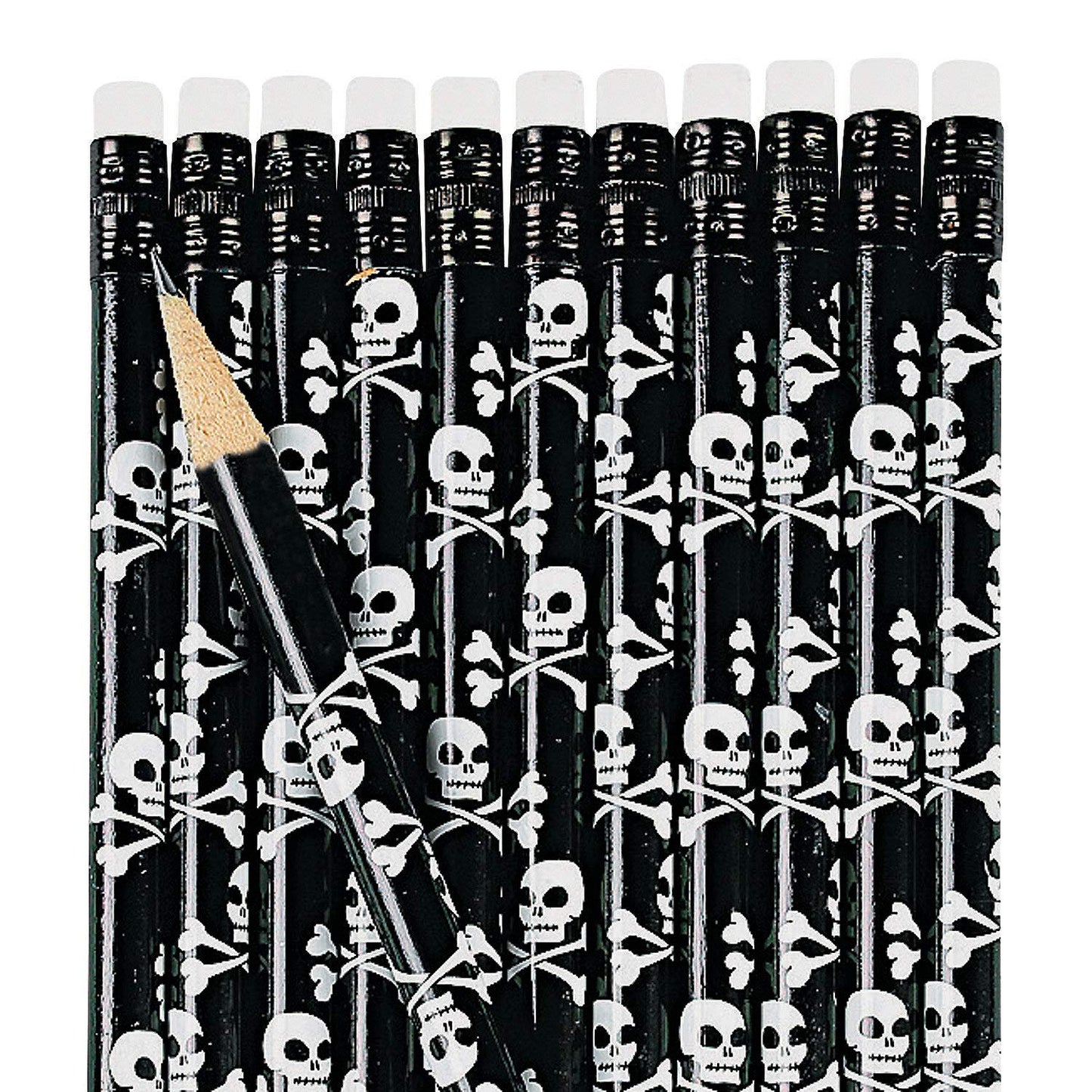 Fun Express - Skull and Crossbone Pencils - Stationery - Pencils - Pencils - Printed - 24 Pieces