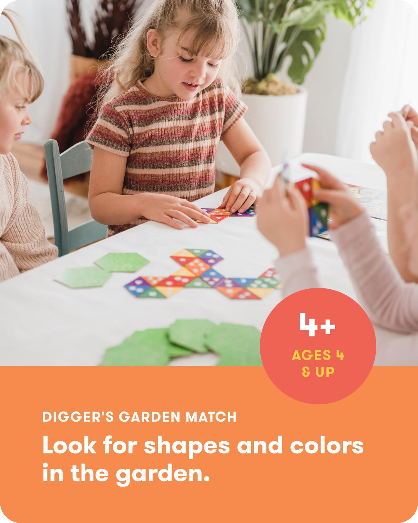 Simplyfun Diggers Garden Match - A Game For Kids To Develop Spatial Thinking Skills - Puzzle Game That Matches Colors And Shapes