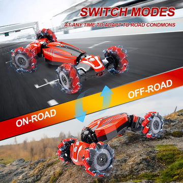 XAMIMM 4WD Remote Control Gesture Sensor Car,Hand Controlled RC Stunt Car,Double-Sided Vehicle 360 Rotation with Light and Music