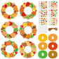 36 Sets Fall Maple Leaves Pumpkin Wreath Craft Kits Autumn Checkered Polka Dot DIY Wreath Hanging Ornaments Thanksgiving Paper A