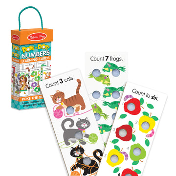 Melissa & Doug Poke-A-Dot Jumbo Number Learning Cards - 13 Double-Sided Numbers, Shapes, And Colors With Buttons To Pop - Poke A