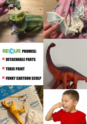 Recur Thunder Dragon Action Figurine, 7.4 Inch Purple Dragon Toys For Boys Girls Kids, Rpg Figures Miniatures For Tabletop Display & Roleplaying, Collectors Toy Age 3 +