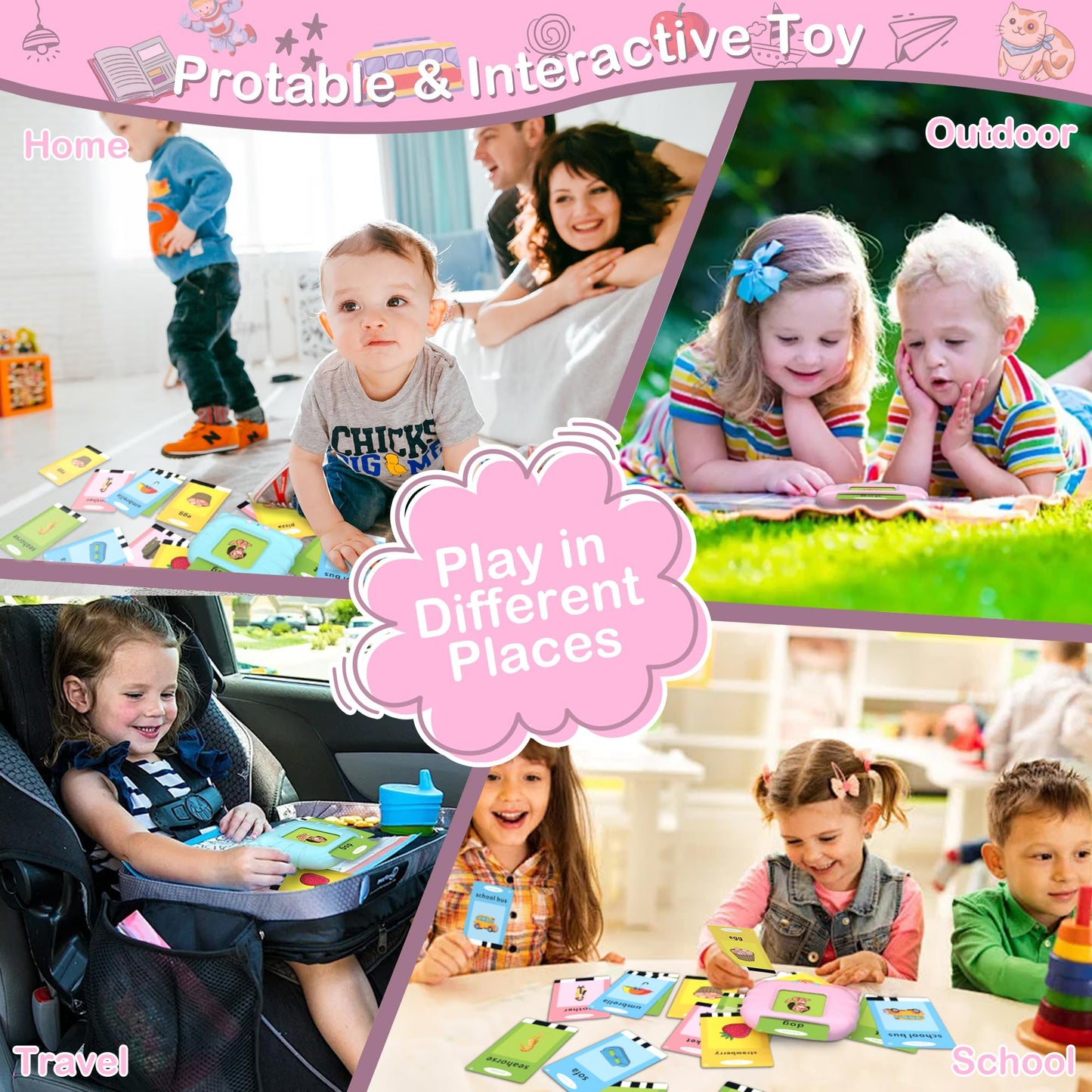 Pocket Speech Therapy Toys,Alphabet Flash Cards For Toddlers With 510 Sight Words, Abc Learning Resources Toys, Autism Sensory Toys For Autistic Children, Preschool Educational Montessori Toys