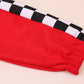 Simplecc Race Car Driver Costume For Boys Racer Jumpsuit With Car Cap For Halloween Dress Up(7-8 Years) Red