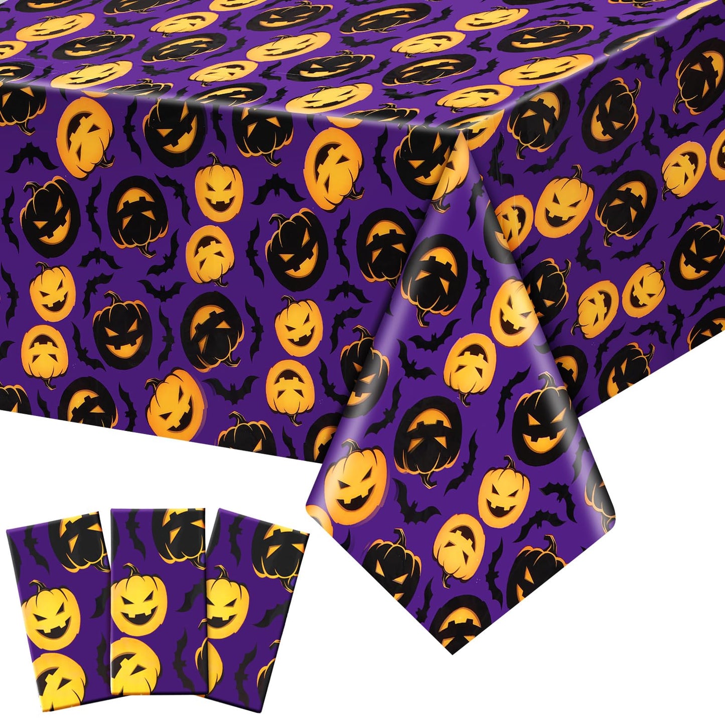 Newwiee 3 Pack Thanksgiving Tablecloths 108 x 54 Inch Fall Disposable Plastic Rectangle Table Cover Autumn Holiday Waterproof Ta