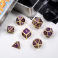 DNDND Glitter Purple Metal Dice Set, Solid Polyhedral DND Metallic Dice with Free Metal Case for Role Polying Game Dungeons and