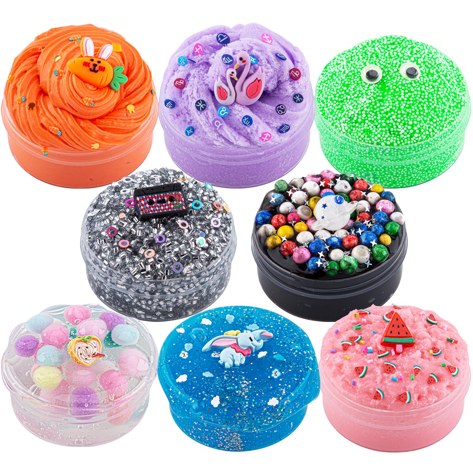 Okaybee Slime Variety Pack - 8 Textures, Includes Butter, Cloud, Galax ...