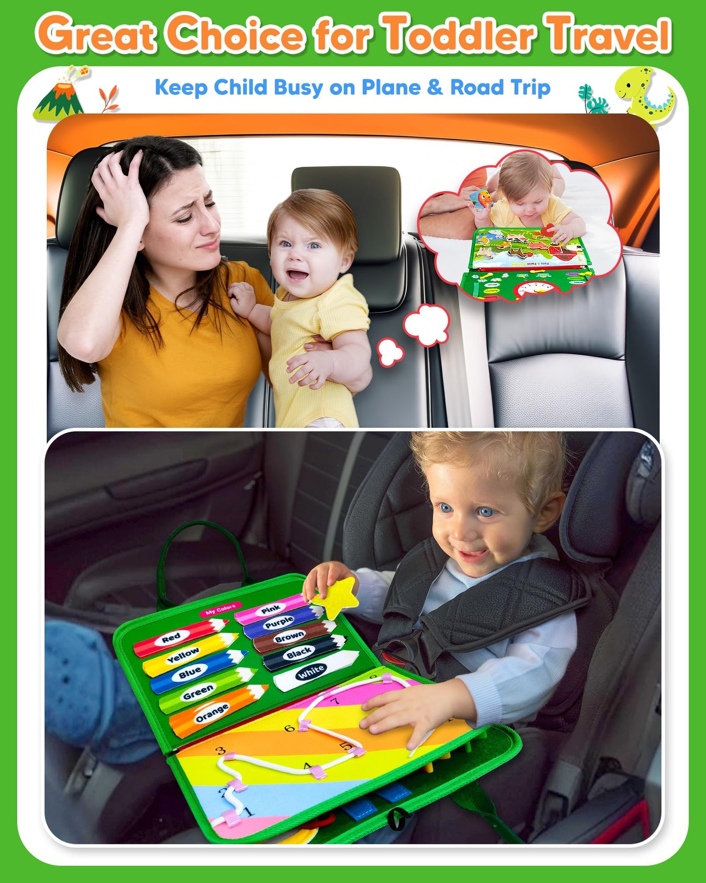 Gojmzo Busy Board Montessori Toys For Toddler Year Old Boy Girl Birthday Gifts, Busy Book Sensory Toys For Toddlers, Learning Ed