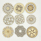 Cliths Pack Of 9 Wooden Flower Cutouts For Diy Crafts, Round Wood Slices For Scrapbooking, Home Decor, Wall Hanging, Ornament, H