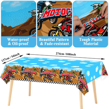 Dirt Bike Birthday Party Supplies Serves 24 Motorcycle Party Paper Plates Napkins Set Motocross Dirt Bike Tablecloth Tableware K