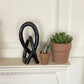 Global Crafts Natural Soapstone 10-Inch Lover'S Knot In Black