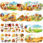 JUNEBRUSHS 30 Packs Fall Thanksgiving Crafts,Autumn Pumpkin Scene Crafts Fall DIY Ornaments Stickers Craft for Home School Class