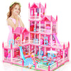 Amidear Dollhouse With 4-Story 11 Rooms, Dream Gift Princess Doll House Playset With Furniture Pool Slide, Pink Toddler Toy Hous