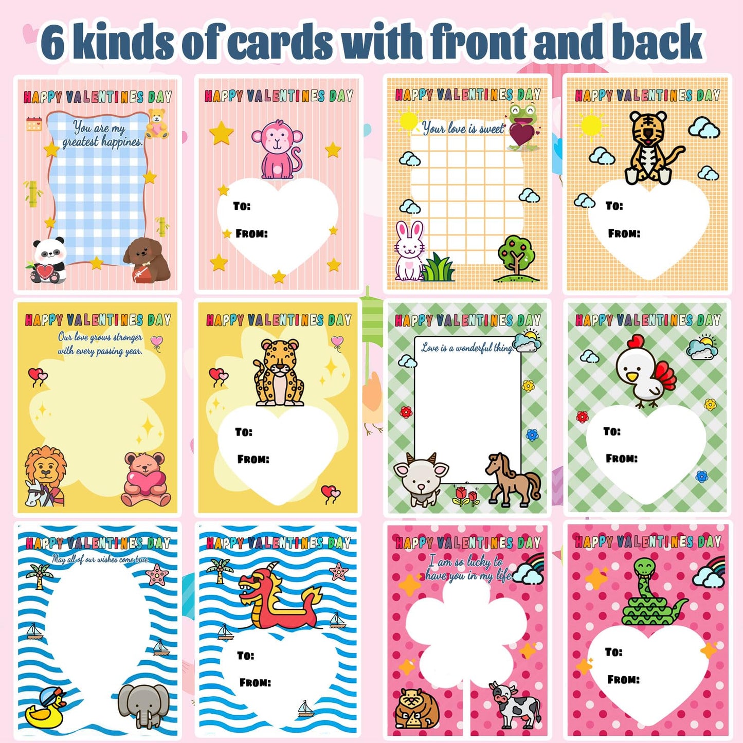 Vealizuu 24 Packs Valentine'S Day Plush Animal Finger Puppet Toys Sets, Valentines Day Cards Gifts For Kids Valentines School Cl