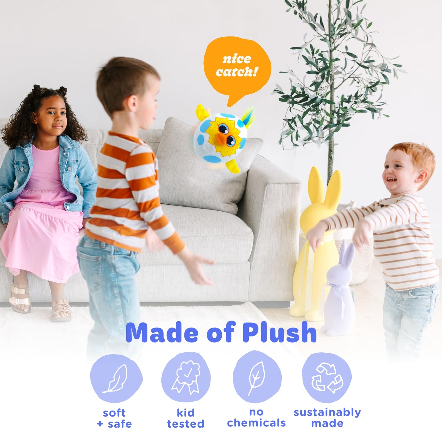 Move2Play, Egg Toss, Hilariously Wild And Fun Active Play Game | Easter Basket Stuffer | Easter Gift For Kids & Toddlers | Boys & Girls Ages 3, 4-8+ | Indoor/Outdoor Toy
