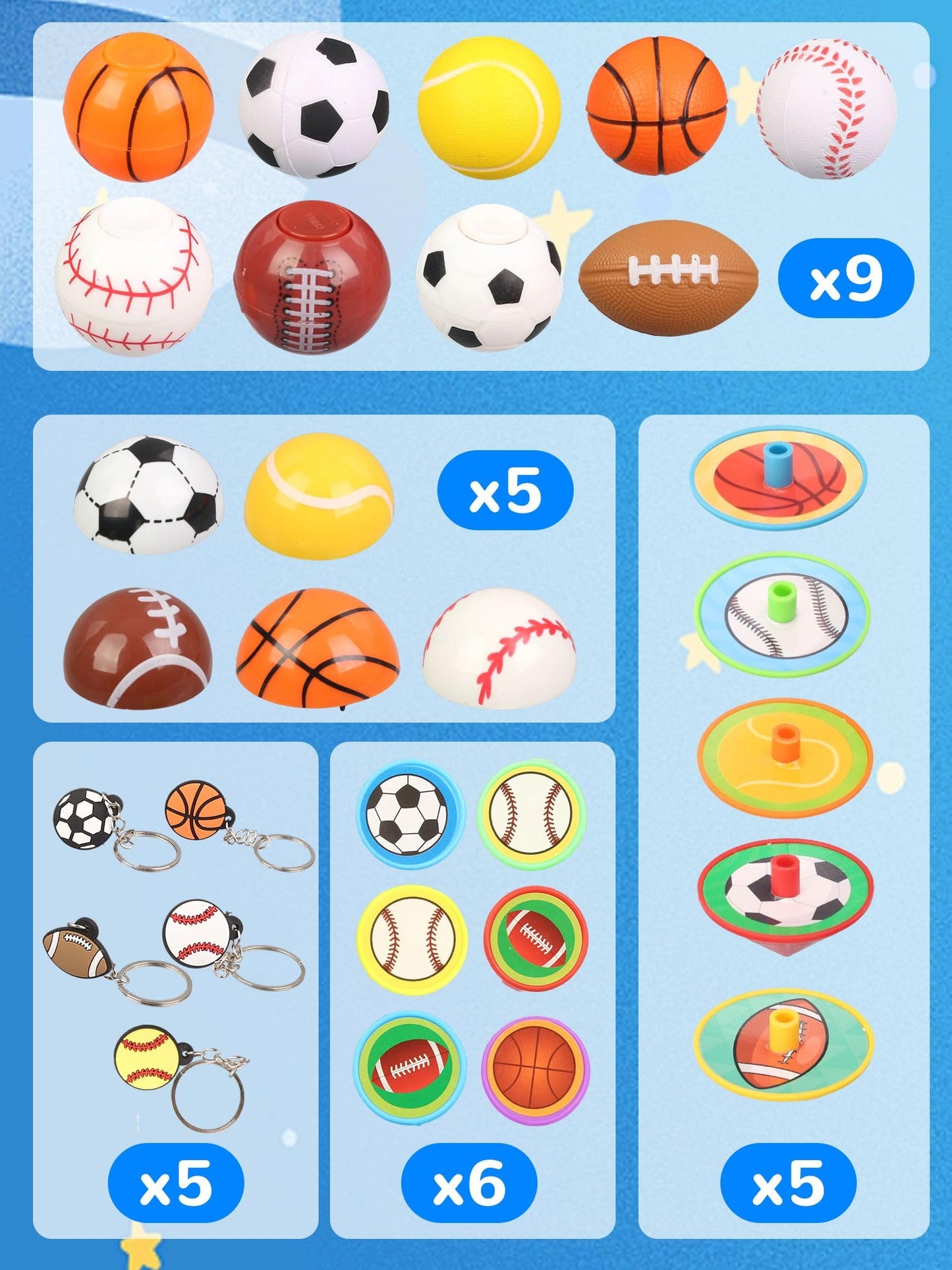 Easter Surprise Egg Toys - 32 Eggs with Balls Kids Party Favor School Classroom Prizes for Classmate Teens Boys Blind Mystery Bo